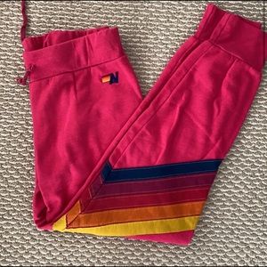 ⚡️⚡️AVIATOR NATION Chevron 5 Rose Sweatpants size L but fit more like a M